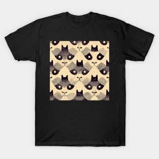 Cute cat pattern art 26 regular grid T-Shirt